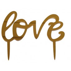 Cake topper Love goud OP=OP